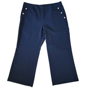 Zac & Rachel 20W Sailor Pants Navy Blue Pull-On Stretch Classic Nautical